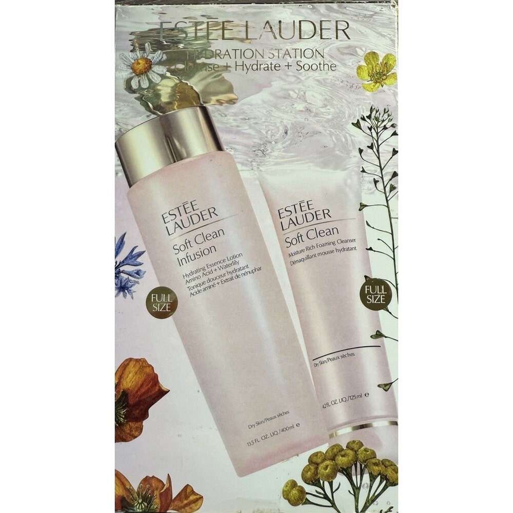 Estée Lauder Soft Clean Hydrating Essence 400mL & Foaming Cleanser 125mL FULL SZ
